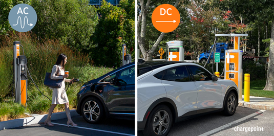 AC and DC fast charging in use